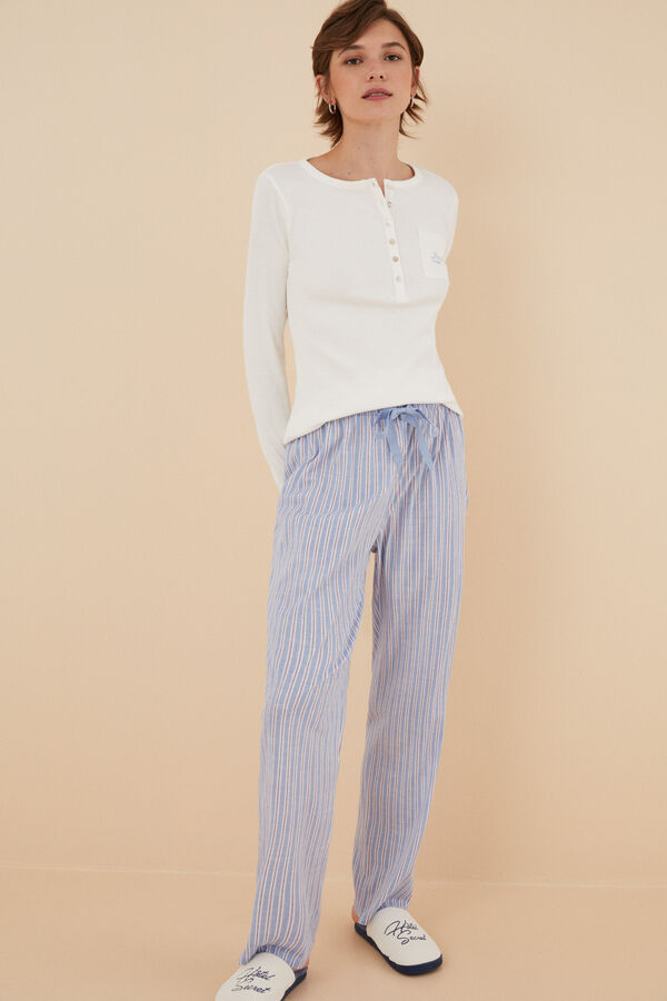 Womensecret 100% cotton striped blue pyjamas blue
