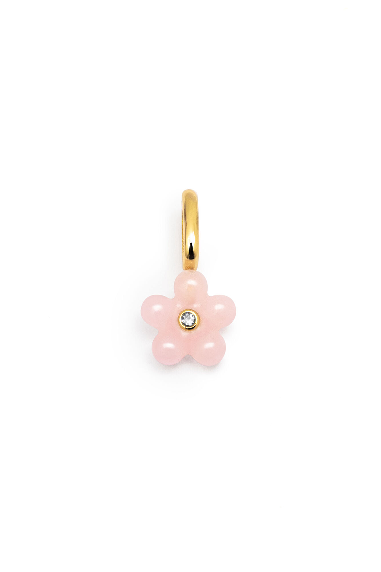 Singularu Charm Flower Pink Plata Ba&ntilde;o Oro