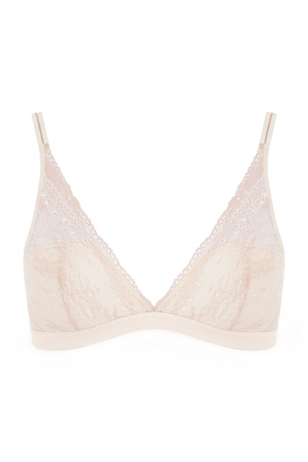 Womensecret Neela non-wired bra with lace and tulle Ružičasta