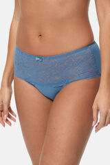 Playtex Calcinha midi renda floral azul
