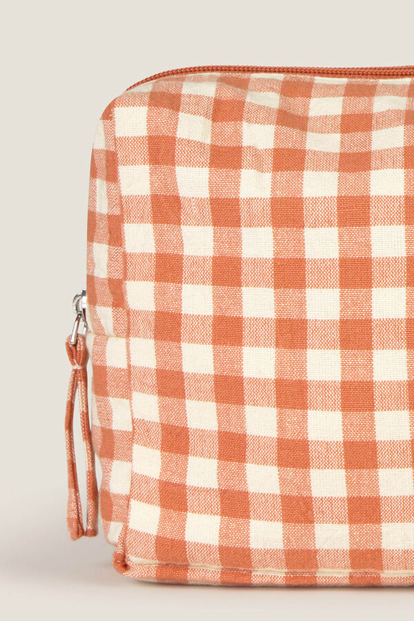 Textura Gingham vanity case red