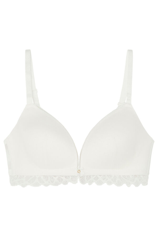 Womensecret LOVELY White lace tulle triangle bra 