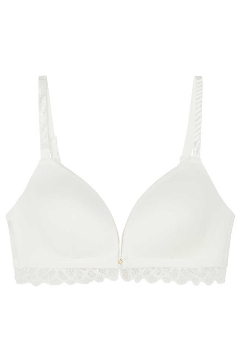 Womensecret LOVELY White lace tulle triangle bra white