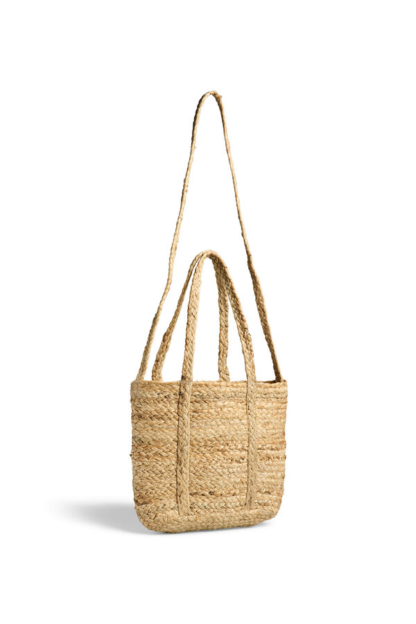 Pieces Jute-Strandtasche Nude