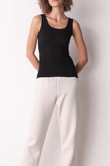 Cotonella Camiseta de caxemira sem mangas preta  preto