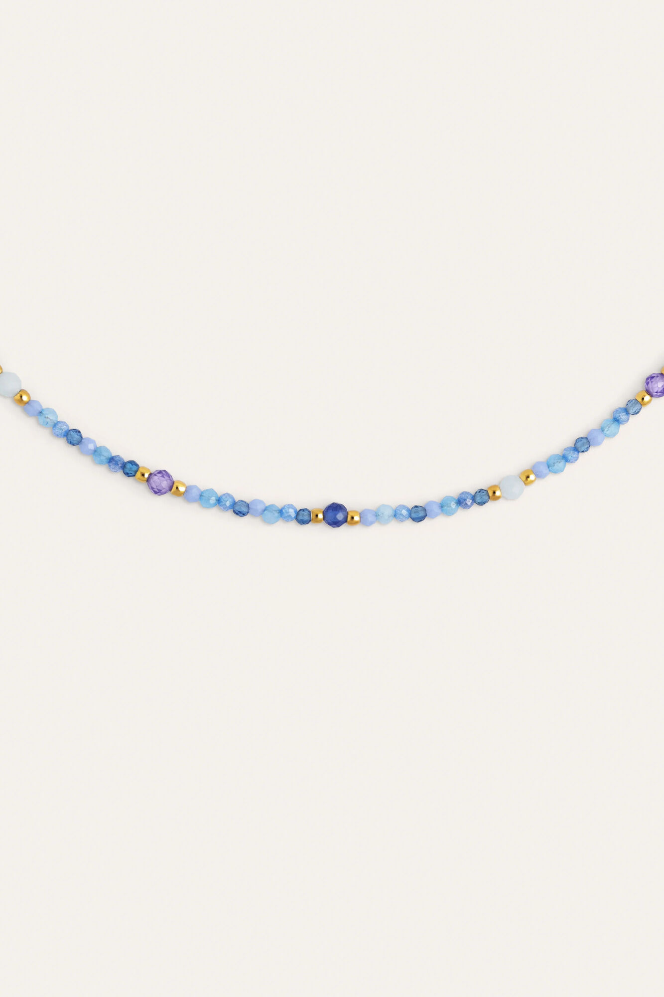 Singularu Blauer Glam-Halskette aus Edelstahl vergoldet