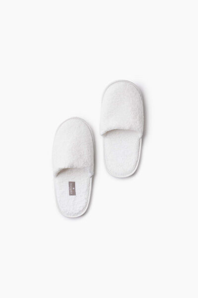 Womensecret Cotton towelling slippers blanc