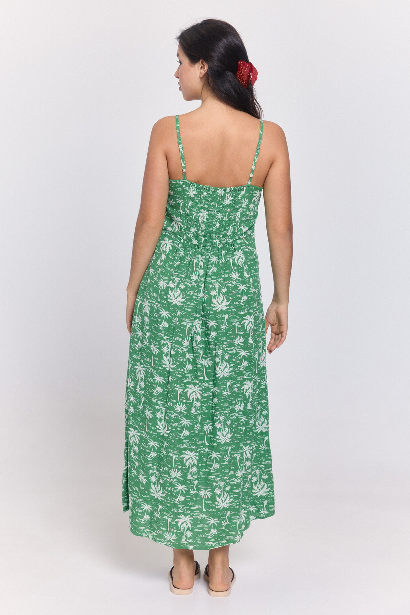 Pieces Vestido viscosa largo estampado