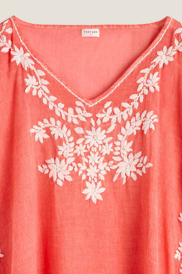 Womensecret Embroidered cotton tasselled tunic Koraljna