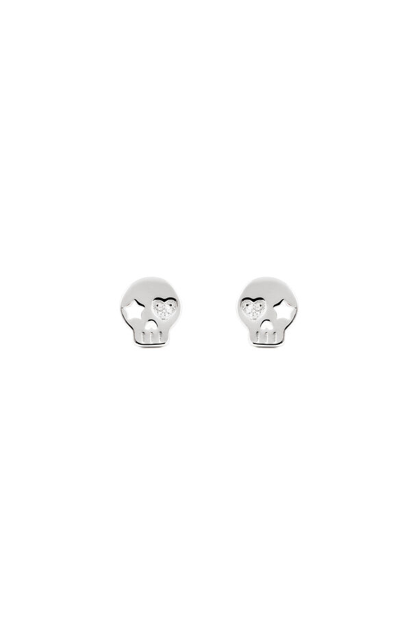 Womensecret Silver Skull Earrings gris