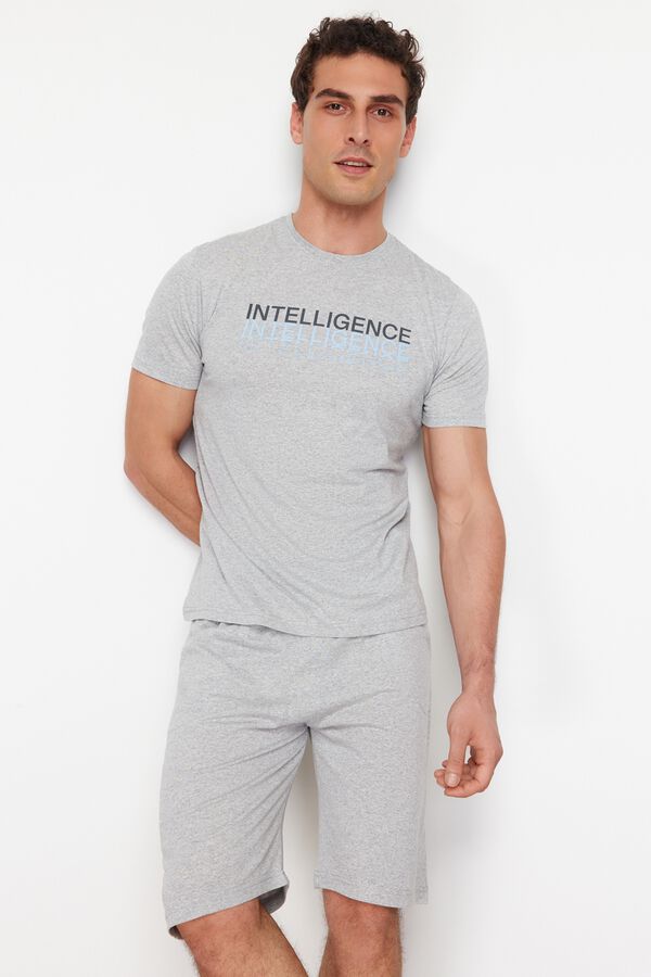Trendyol Plain short pyjamas set grey