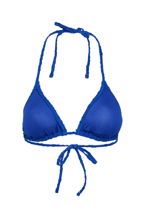 Womensecret Triangle bikini top. Double texture. bleu