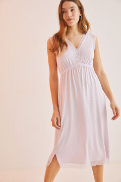 Womensecret Lilac printed strappy nightgown pink