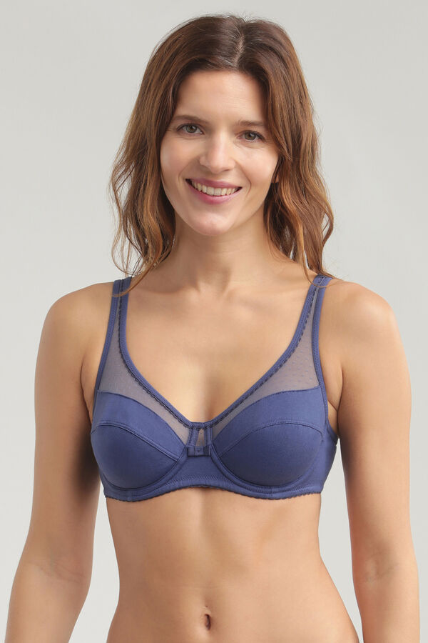 Womensecret Generous underwired bra in organic cotton Plava