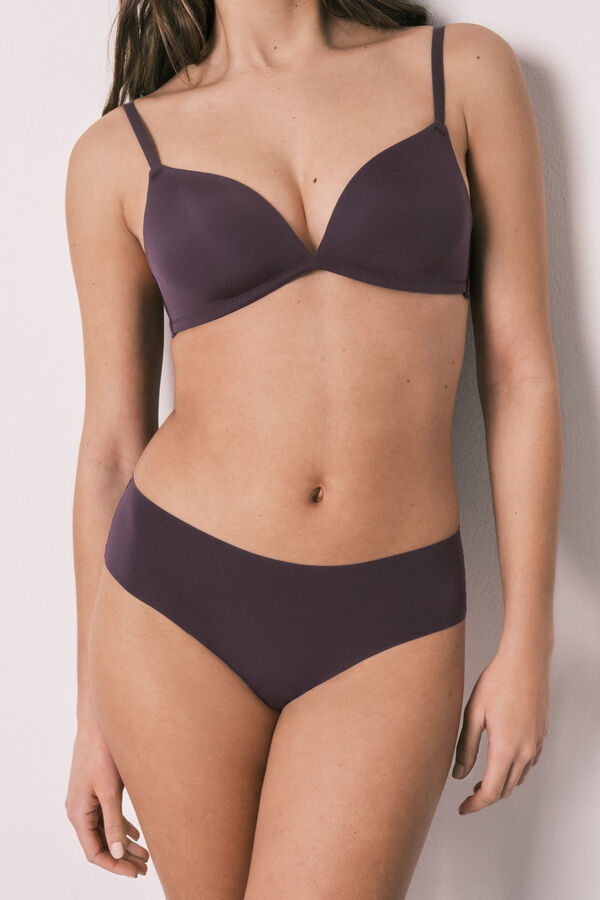 Women'secret Culotte br&eacute;silienne en microfibre et dentelle violette rose