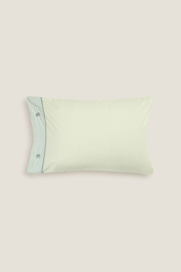 Womensecret Striped pillowcase 45 x 110 cm. Zelena