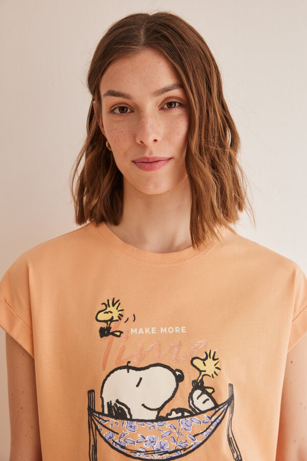 Womensecret Pidžama od 100% pamuka Snoopy Narandžasta