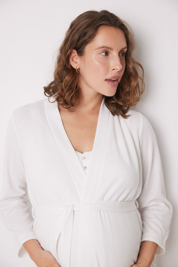 Womensecret White midi maternity robe beige