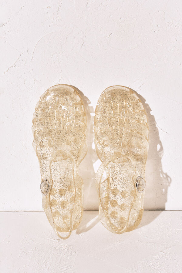 Women'secret Gold jelly fisherman sandals beige