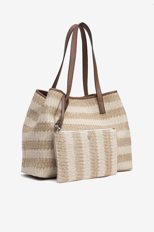 Vilanova Bolso Shopper Efecto Mimbre Bicolor beige