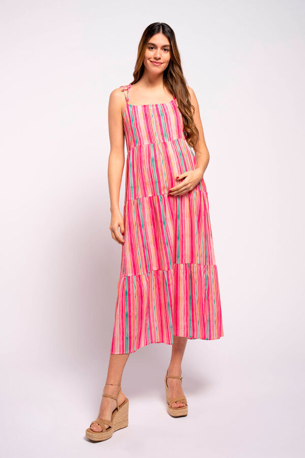 Womensecret Long striped maternity dress imprimé