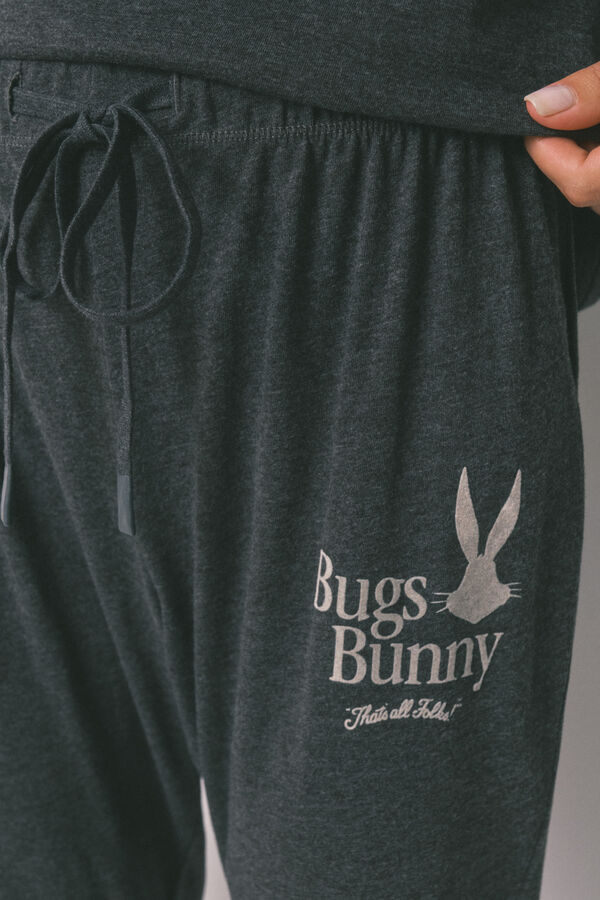 Women'secret Bugs Bunny gray cotton long pyjamas grey