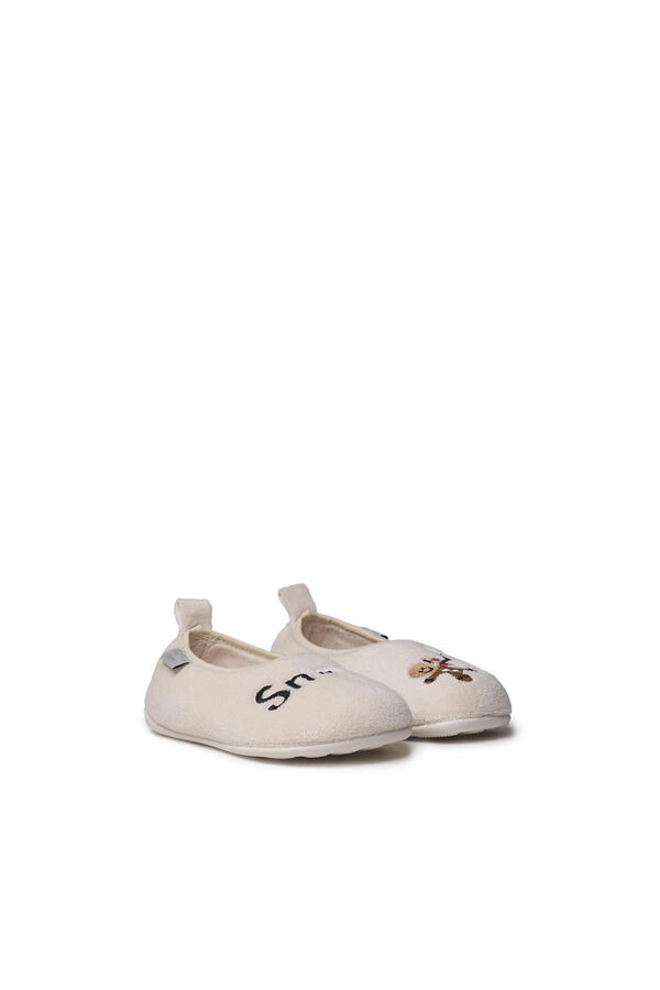 Toni Pons Children's Synthetic Fur Slipper white