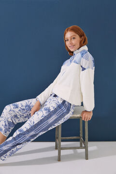 Womensecret Blue printed 100% cotton trousers blue