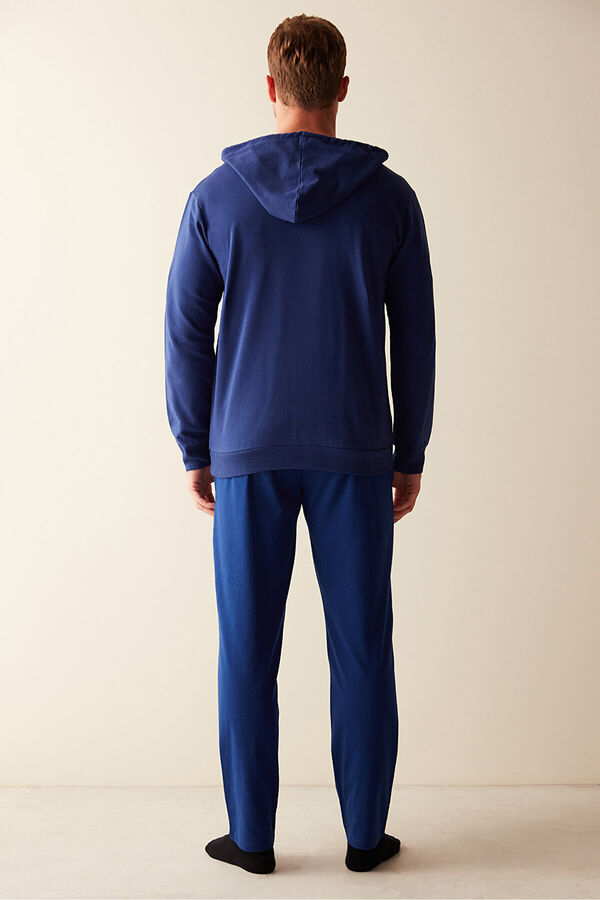 Womensecret Men's blue zip-up sweatshirt bleu