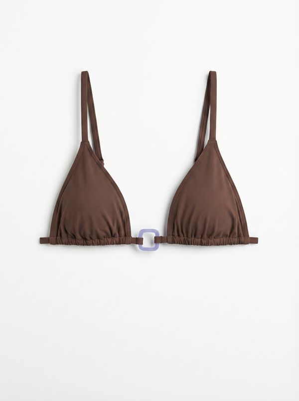 Women'secret Top bikini triangular cortina marr&oacute;n marr&oacute;n