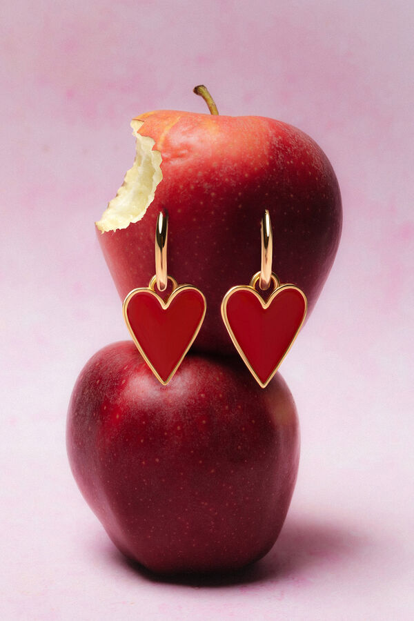 Singularu Lovely Heart Gold Plated Earrings imprim&eacute;