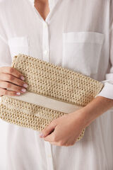 Womensecret Raffia envelope make-up case nude