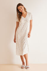 Womensecret Grey star midi nightgown white