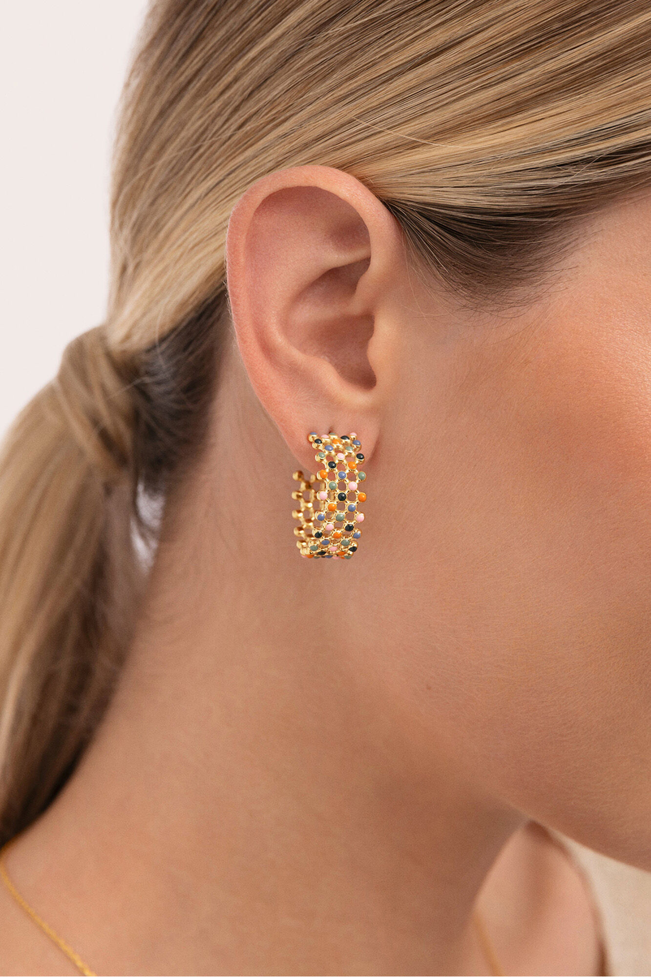 Singularu Mini Bomb Emaille Ohrringe Gold