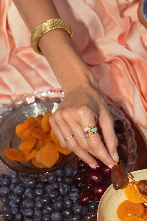 Singularu Anillo Victoria Acero Ba&ntilde;o Oro 10 amarillo