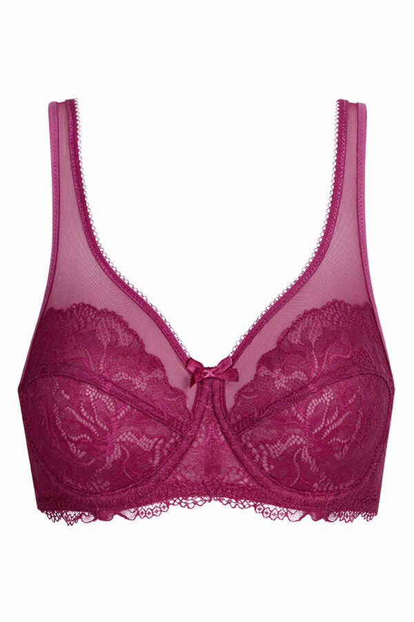 DIM Lace full cup bra red