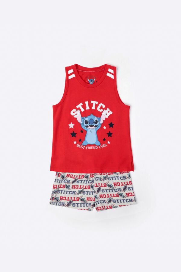 Admas Pijama corto Stitch university rojo