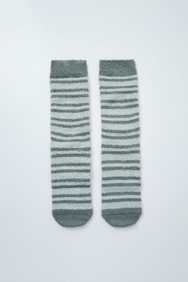 Women'secret Green striped long socks green