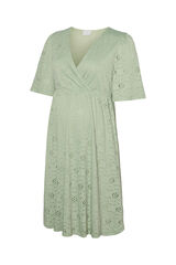 Mamalicious Maternity and breastfeeding short dress green