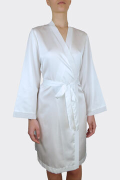 Womensecret Women's short satin robe beige