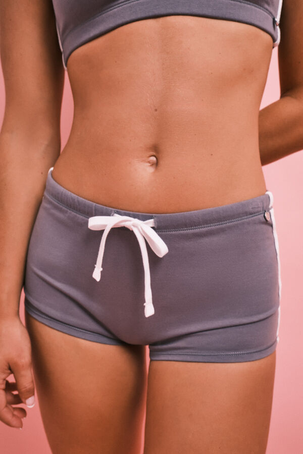 HI&BYE Dark grey cotton mini short grey