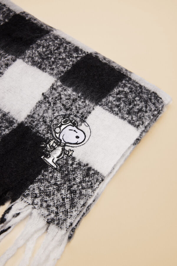 Womensecret Checked Snoopy mohair scarf printed