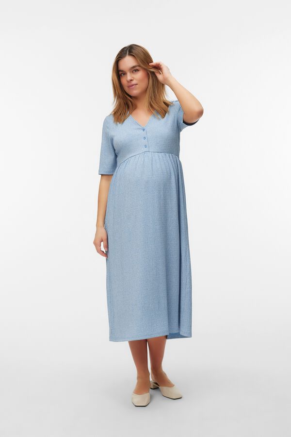 Mamalicious Maternity and breastfeeding midi dress black