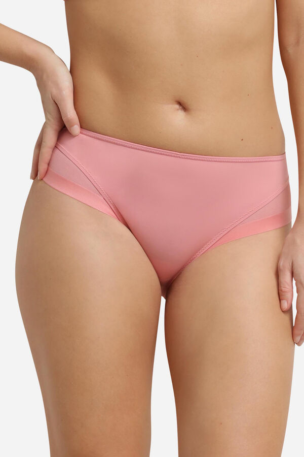 DIM Microfibre and mesh classic panty pink