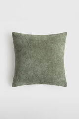 Textura Textured chenille cushion case green