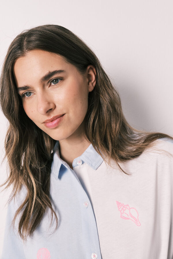 Women'secret Cotton short classic pyjamas with knot blue