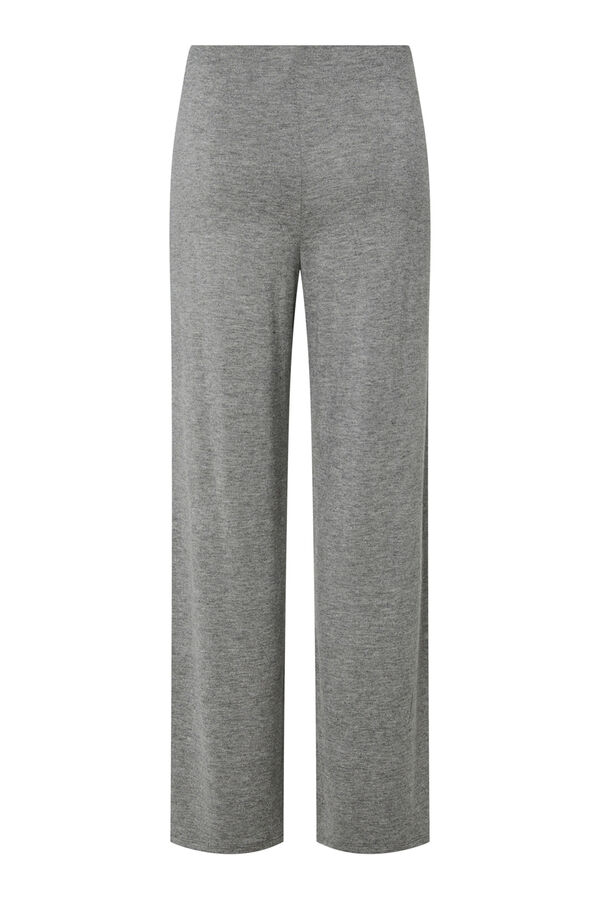 Pieces Bequeme Hose aus feinem Strick f&uuml;r Damen Grau