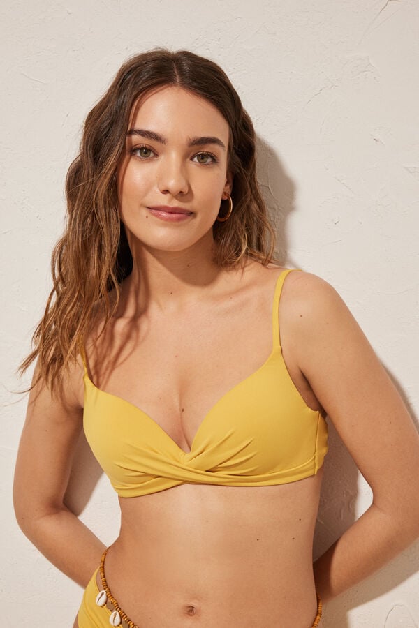 Womensecret Yellow push-up bikini top yellow