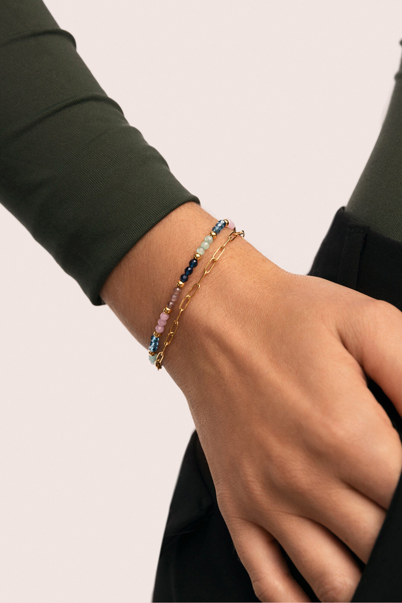 Singularu Pulsera Dye Dots Bruma Acero Ba&ntilde;o Oro