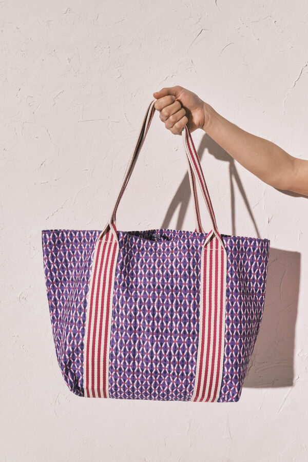 Women'secret Bolso shopper playa estampado rayas estampado